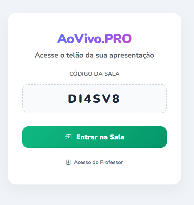 Aluno digitando o código