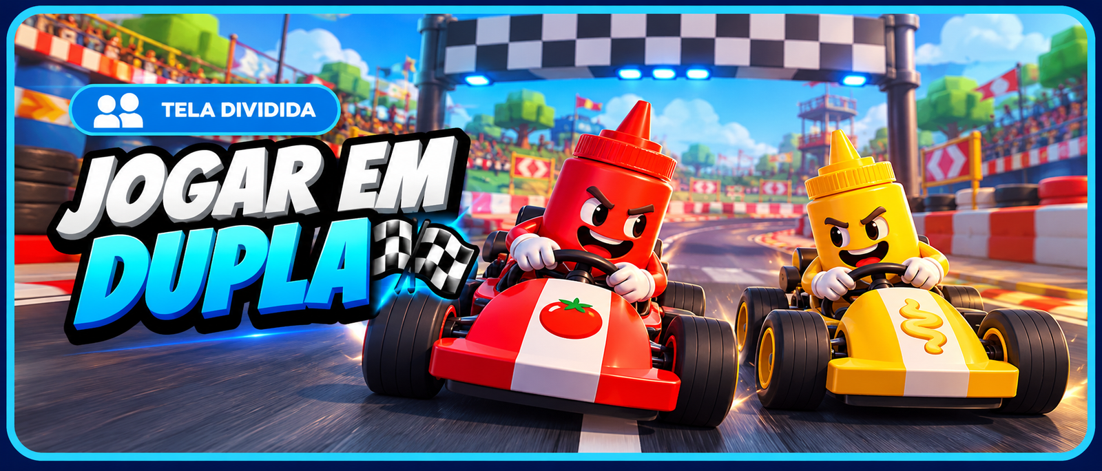 Jogar em dupla: corrida de Ketchup e Mostarda