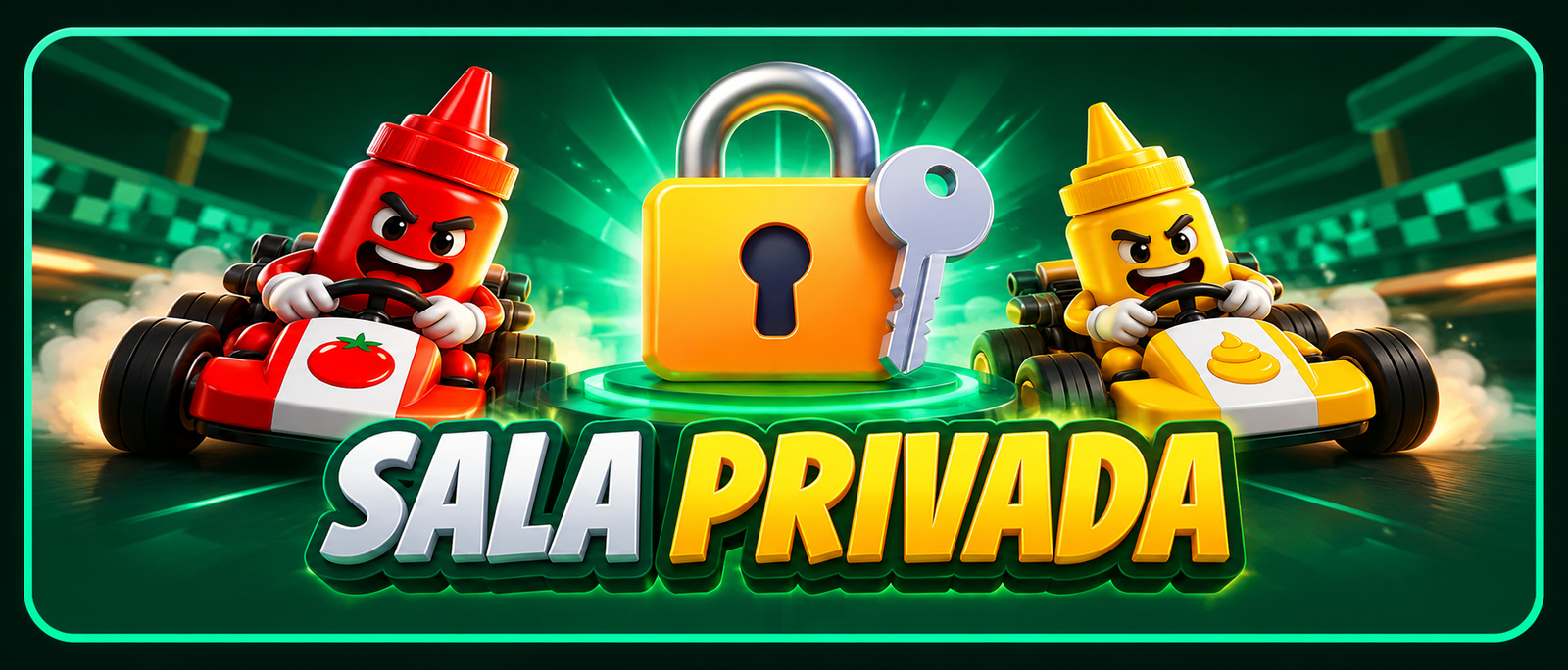 Sala privada: karts em alta velocidade